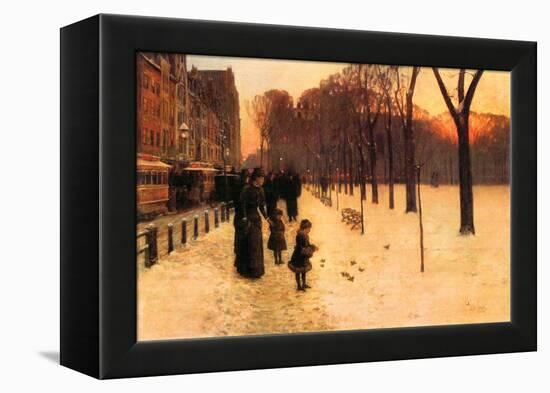 Boston in Everyday Twilight-Childe Hassam-Framed Stretched Canvas