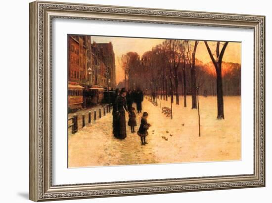 Boston in Everyday Twilight-Childe Hassam-Framed Art Print