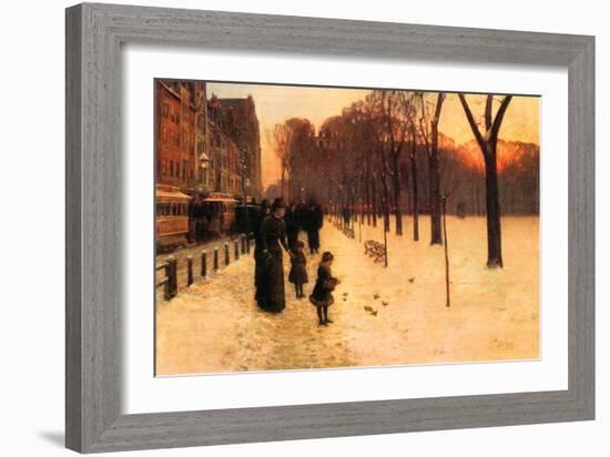 Boston in Everyday Twilight-Childe Hassam-Framed Art Print