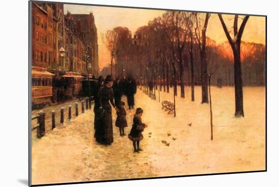 Boston in Everyday Twilight-Childe Hassam-Mounted Art Print