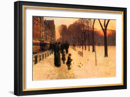 Boston in Everyday Twilight-Childe Hassam-Framed Art Print