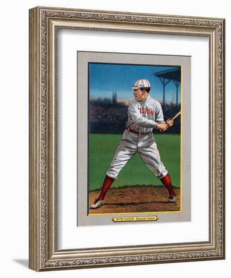 Boston, MA, Boston Red Sox, Tris Speaker, Baseball Card-Lantern Press-Framed Art Print