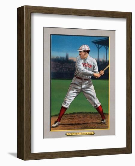 Boston, MA, Boston Red Sox, Tris Speaker, Baseball Card-Lantern Press-Framed Art Print