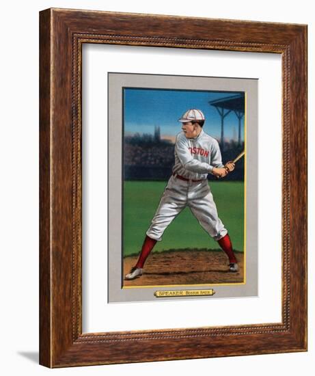 Boston, MA, Boston Red Sox, Tris Speaker, Baseball Card-Lantern Press-Framed Art Print