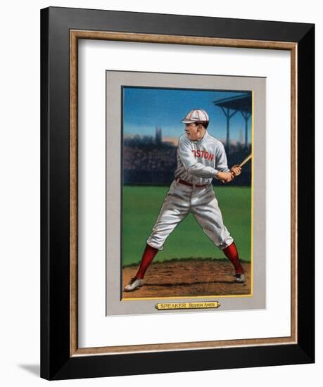 Boston, MA, Boston Red Sox, Tris Speaker, Baseball Card-Lantern Press-Framed Art Print