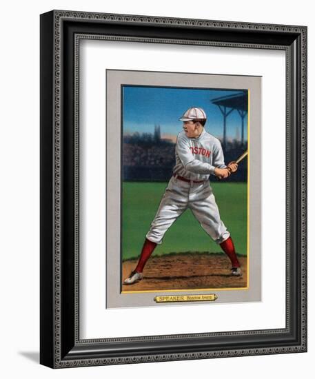 Boston, MA, Boston Red Sox, Tris Speaker, Baseball Card-Lantern Press-Framed Art Print