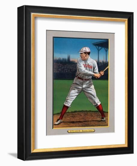 Boston, MA, Boston Red Sox, Tris Speaker, Baseball Card-Lantern Press-Framed Art Print