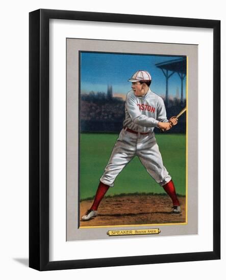 Boston, MA, Boston Red Sox, Tris Speaker, Baseball Card-Lantern Press-Framed Art Print