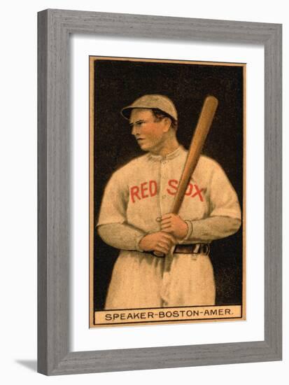 Boston, MA, Boston Red Sox, Tristam Speaker, Baseball Card-Lantern Press-Framed Art Print