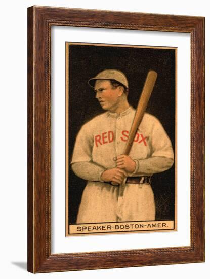 Boston, MA, Boston Red Sox, Tristam Speaker, Baseball Card-Lantern Press-Framed Art Print