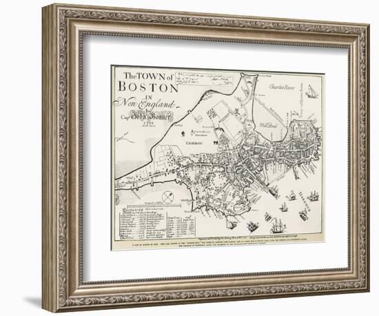 Boston Map, 1722-George G. Smith-Framed Giclee Print