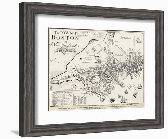 Boston Map, 1722-George G. Smith-Framed Giclee Print