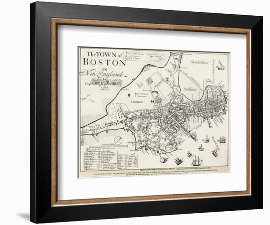 Boston Map, 1722-George G. Smith-Framed Giclee Print