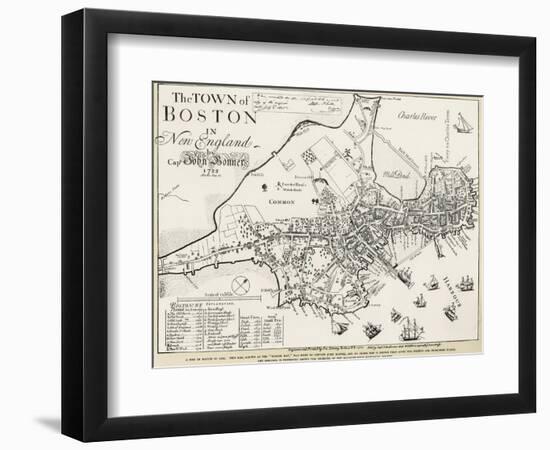 Boston Map, 1722-George G. Smith-Framed Giclee Print