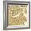 Boston Map-Jazzberry Blue-Framed Premium Giclee Print