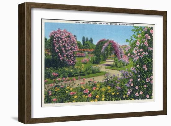 Boston, Massachusetts - Back Bay Fens and Rose Gardens View, c.1939-Lantern Press-Framed Art Print