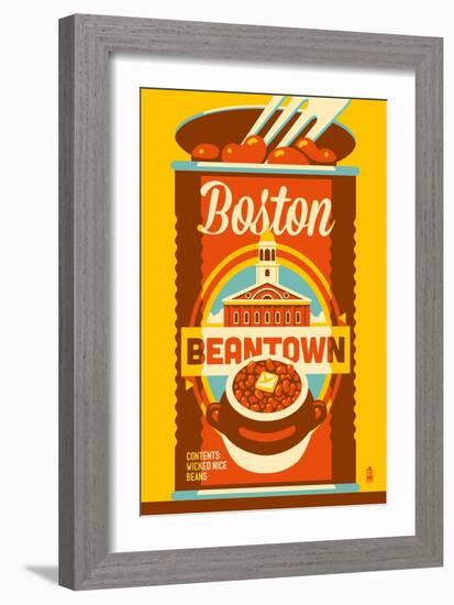 Boston, Massachusetts - Beantown-Lantern Press-Framed Art Print