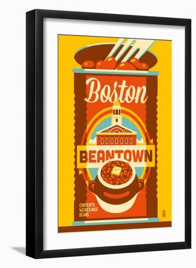 Boston, Massachusetts - Beantown-Lantern Press-Framed Art Print