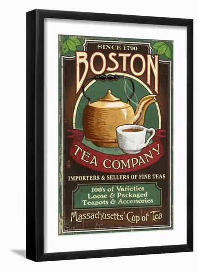 Boston, Massachusetts - Boston Tea-Lantern Press-Framed Art Print