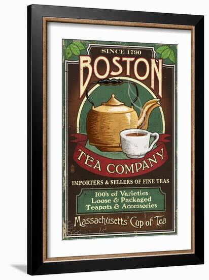 Boston, Massachusetts - Boston Tea-Lantern Press-Framed Art Print