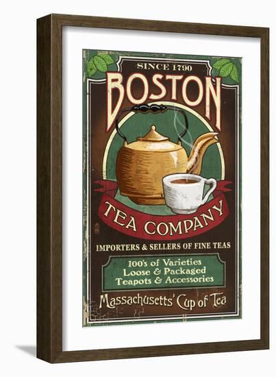 Boston, Massachusetts - Boston Tea-Lantern Press-Framed Premium Giclee Print