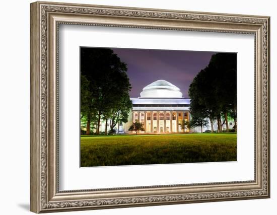 Boston Massachusetts Institute of Technology Campus with Trees and Lawn at Night-Songquan Deng-Framed Photographic Print