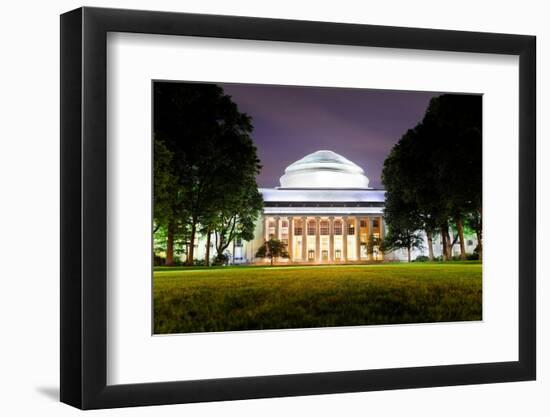 Boston Massachusetts Institute of Technology Campus with Trees and Lawn at Night-Songquan Deng-Framed Photographic Print
