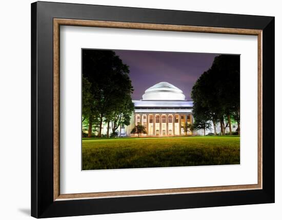 Boston Massachusetts Institute of Technology Campus with Trees and Lawn at Night-Songquan Deng-Framed Photographic Print