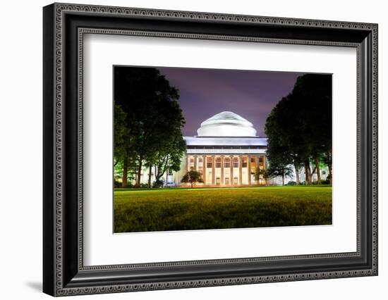 Boston Massachusetts Institute of Technology Campus with Trees and Lawn at Night-Songquan Deng-Framed Photographic Print