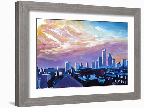 Boston Massachusetts Skyline At Sunrise-Markus Bleichner-Framed Art Print