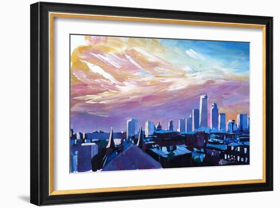 Boston Massachusetts Skyline At Sunrise-Markus Bleichner-Framed Art Print