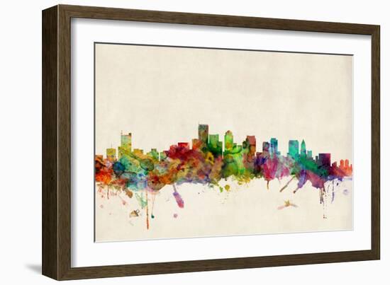 Boston Massachusetts Skyline-Michael Tompsett-Framed Art Print