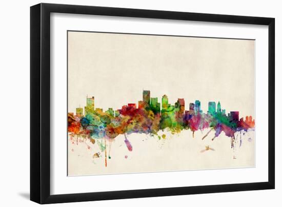 Boston Massachusetts Skyline-Michael Tompsett-Framed Art Print