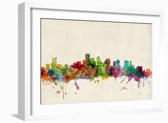 Boston Massachusetts Skyline-Michael Tompsett-Framed Art Print