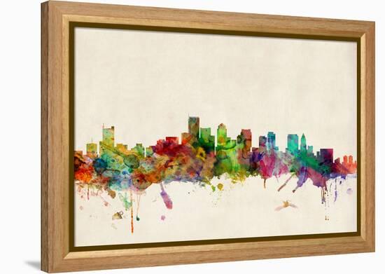 Boston Massachusetts Skyline-Michael Tompsett-Framed Stretched Canvas