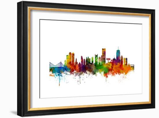 Boston Massachusetts Skyline-Michael Tompsett-Framed Premium Giclee Print