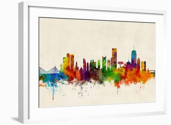 Boston Massachusetts Skyline-Michael Tompsett-Framed Art Print