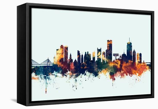 Boston Massachusetts Skyline-Michael Tompsett-Framed Stretched Canvas