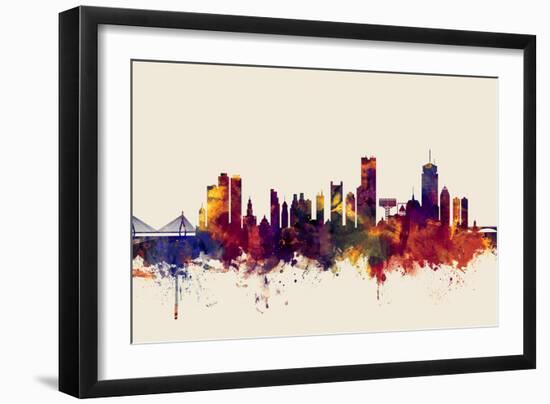 Boston Massachusetts Skyline-Michael Tompsett-Framed Art Print