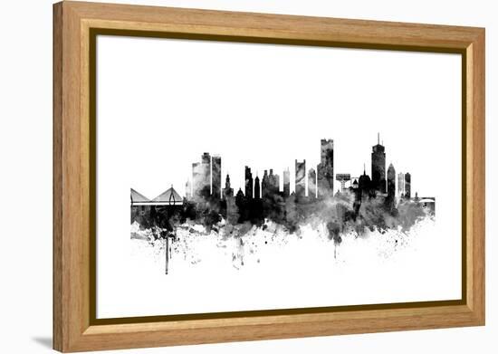 Boston Massachusetts Skyline-Michael Tompsett-Framed Stretched Canvas