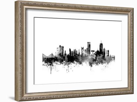 Boston Massachusetts Skyline-Michael Tompsett-Framed Premium Giclee Print