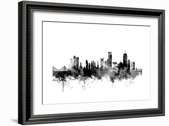 Boston Massachusetts Skyline-Michael Tompsett-Framed Premium Giclee Print