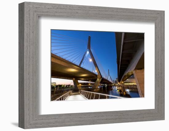 Boston, Massachusetts, USA. Leonard P. Zakam Bunker Hill Bridge.-Brent Bergherm-Framed Photographic Print