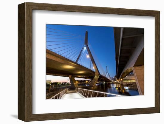 Boston, Massachusetts, USA. Leonard P. Zakam Bunker Hill Bridge.-Brent Bergherm-Framed Photographic Print