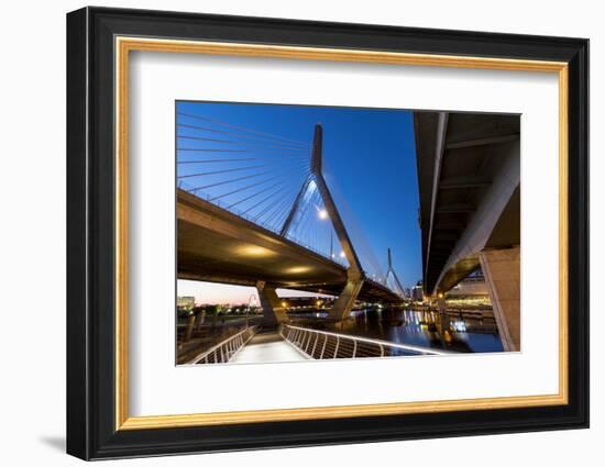 Boston, Massachusetts, USA. Leonard P. Zakam Bunker Hill Bridge.-Brent Bergherm-Framed Photographic Print