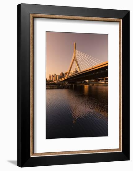 Boston, Massachusetts, USA. Leonard P. Zakam Bunker Hill Bridge.-Brent Bergherm-Framed Photographic Print