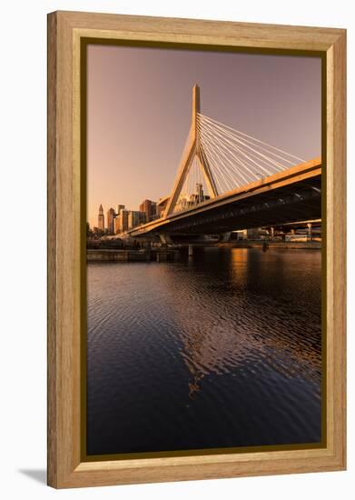 Boston, Massachusetts, USA. Leonard P. Zakam Bunker Hill Bridge.-Brent Bergherm-Framed Premier Image Canvas