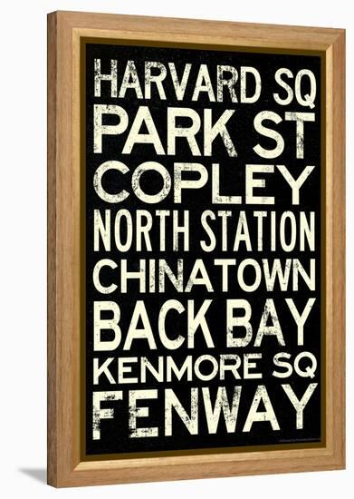 Boston MBTA Stations Vintage Subway Retro Metro Travel-null-Framed Stretched Canvas