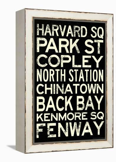 Boston MBTA Stations Vintage Subway Retro Metro Travel-null-Framed Stretched Canvas