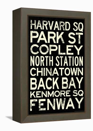 Boston MBTA Stations Vintage Subway Retro Metro Travel-null-Framed Stretched Canvas